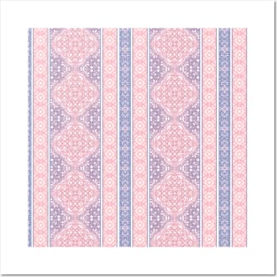 Sunrise Pink Decorative Boho Tile Pattern Posters and Art